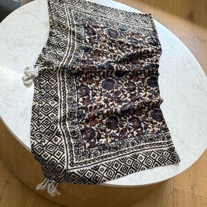 Anthropologie Boho Scarf Shawl Tassel Wrap Printed Lightweight
